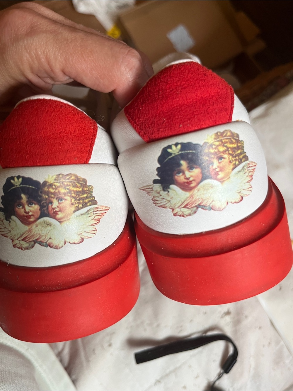 Adidas&Fiorucci Italy White and Red Angels Sneakers